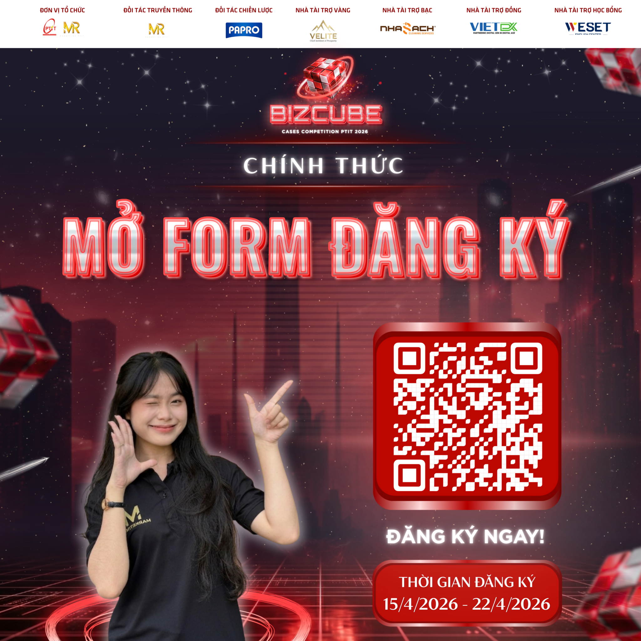 Chính thức mở form đăng ký BIZCUBE – CASES COMPETITION PTIT 2026